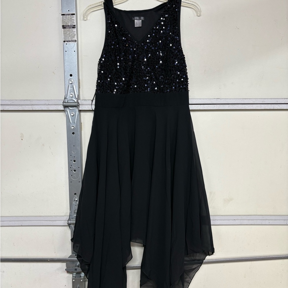 VENUS Black Dress with Sequin Accents